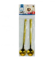 ملاعق حلى ذهبية معدنية شكل دائري (6 حبة)