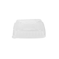 علبة طعام صحي مربعة من قصب السكر بغطاء شفاف 16 أون...