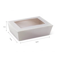 علب طعام ورقية لون ابيض بنافذه مقاسات متعددة ( 50...