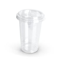 اكواب بلاستيك للعصير بغطاء مسطح مقاسات متعددة من ج...