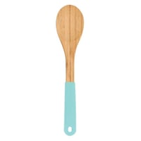 ملاعق طبخ خيزران خشبية بقبضة حماية ملونة ( 1 حبة )