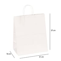 اكياس ورق لون ابيض مقاسات متعددة - 25 كيس