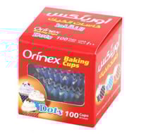 اكواب كيك ورقية اورينكس ازرق منقط 41مم (100حبة)