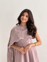 فستان موف بـ تطريز بالصدريه