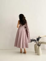 فستان موف بـ تطريز بالصدريه