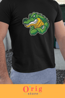 تيشيرت اسود بطبعة تمساح