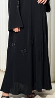 عباية شغل تطريز شك اسود نص كلوش