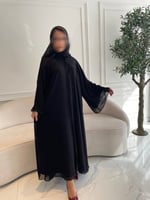 عباية شيفون بشك اسود
