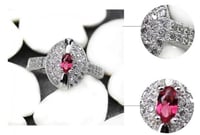 خاتم نسائي مطلي بالفضة ومزين بالزركون مقاس 7.25 أم...