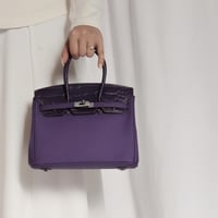 بيركن وسط بنفسجي كروك قفل فضي