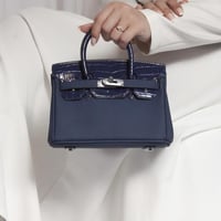 ميني بيركن كحلي كروك قفل فضي