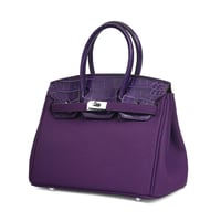 بيركن وسط بنفسجي كروك قفل فضي