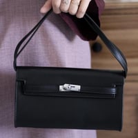 كلتش اسود قفل فضي