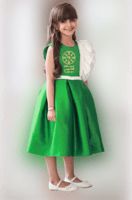 فستان بناتي أخضر انيق