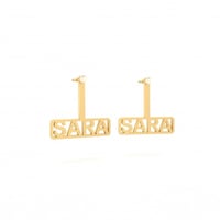 اقراط بناتي اسم بشكل مستطيل مع لؤلؤه من كازار