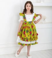 فستان شالكي بناتي أخضر