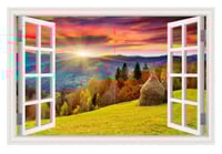 منظر نافذة تطل على سهل