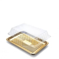 صحن كيك ذهبي مربع صغير (4) صحون