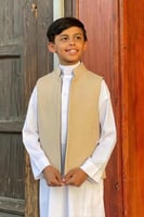 سديريات شتوي ولادي وجهتين لون بيج -اسود