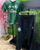طقم تيشرت المنتخب السعودي مع بنطلون طويل