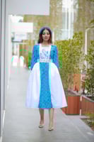 فستان حزام شالكي تركواز