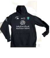 بلوفر شتوي اسود مزين بشعار نادي الاهلي 2025 رجالي...