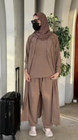 عباية سفر ياقة بيج