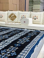 جلسة مطرزة مقاس مترين قماش شانيل المزهرية