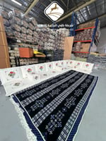 جلسة مطرزة وردة المزهرية ابيض