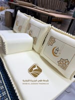 جلسة رمضان مطرزة قماش سكري لبني جديد وحصري