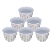 طقم فناجيل قهوة خزف 100 مل - تصميم تراثي أنيق، متي...