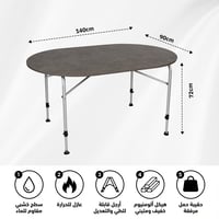 طاولة خشبية قابلة للطي 140× 90× 72 سم، تتحمل 80 كج...