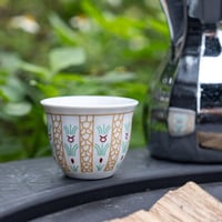 طقم فناجيل قهوة خزف 100 مل - تصميم تراثي أنيق، متي...