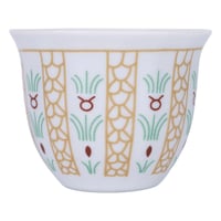 طقم فناجيل قهوة خزف 100 مل - تصميم تراثي أنيق، متي...