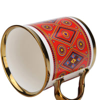 كوب شاي وقهوة بورسلين نقش نجدي 330 مل - يتحمل الحر...