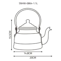 ابريق شاهي المونيوم مطور 1.1 لتر، آمن صحيا،ضمان سن...