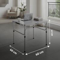 طاولة الومنيوم محمولة قابلة للطي 60×60 سم، تتحمل 2...