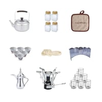 طقم شاي وقهوة الصمان 13 قطعة VIP كاملة، للشاهي وال...