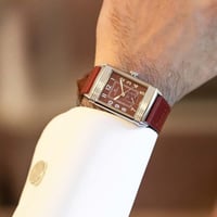 41 ساعة جلد جراند كلاسيك عنابي