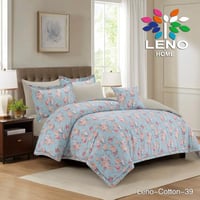 مفرش لينو روز نفر ونص قطن100% فاخر