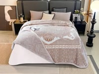 بطانية DONALOON مخمل وجهين مزدوج220×240سم-بيج سلفر...