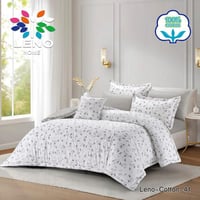 مفرش لينو قطن فاخر مزدوج 7قطع