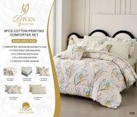 مفرش نفرين ديفان 100%قطن 8قطع