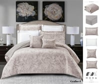 مفرش اسباني شانيل نفر ونص5قطع