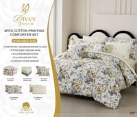 مفرش نفرين ديفان 100%قطن 8قطع