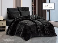 مفرش نفرين 7قطع شتويTNSEEM اسود