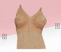 955 شلحة قطن طويلة بحمالة صدر من الدانتيل مبطنة كا...