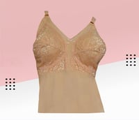 955 شلحة قطن طويلة بحمالة صدر من الدانتيل مبطنة كا...