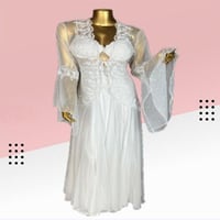 طقم عرايسي حرير طويل قطعتين 1121