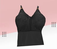 955 شلحة قطن طويلة بحمالة صدر من الدانتيل مبطنة كا...